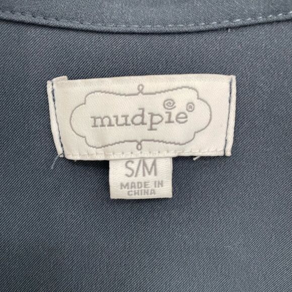 Mud Pie Raven Gray Cinched Waist Open Front Collared Vest Women’s Size S/M - Picture 4 of 7